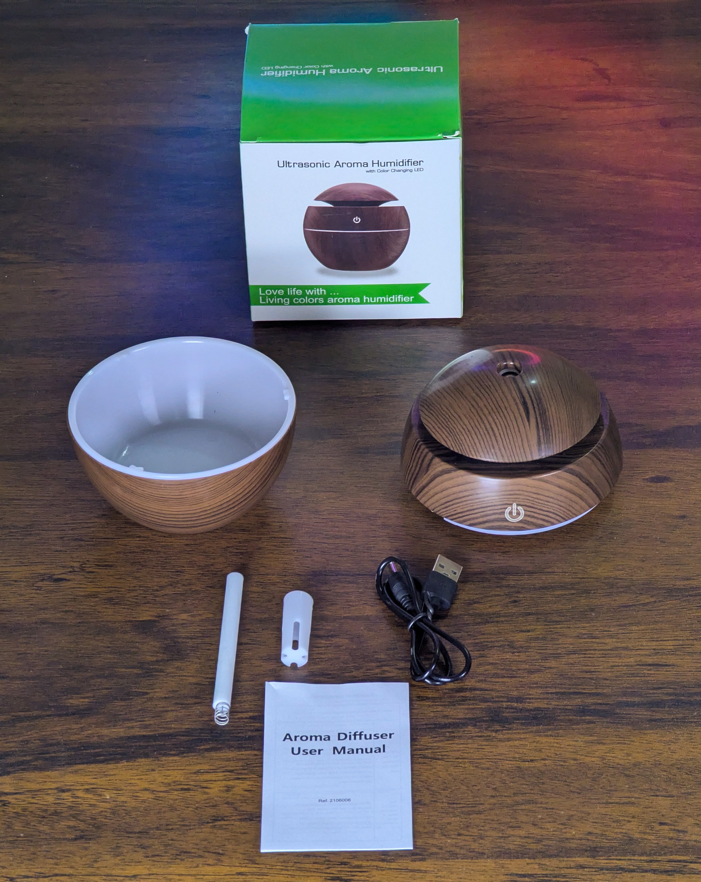 Wooden Ball Humidifier Touch Sensor Diffuser