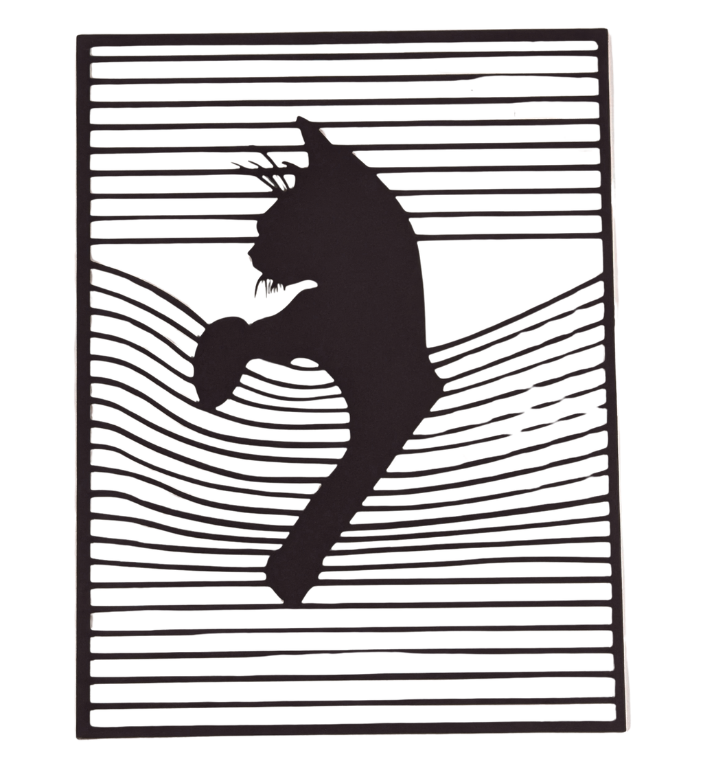 Modern Geometric Cat Wall Silhouette (x1)