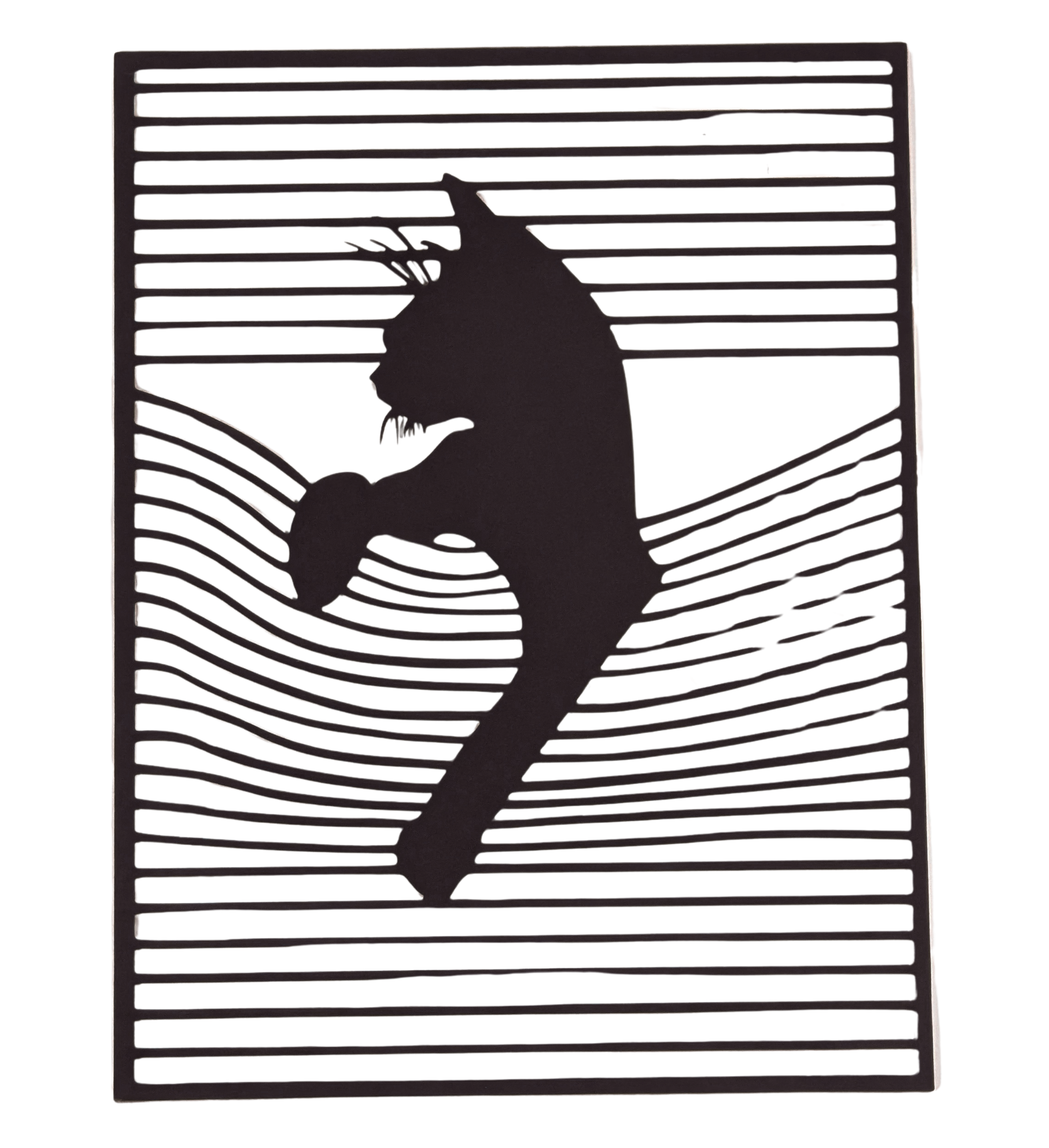 Modern Geometric Cat Wall Silhouette (x1)