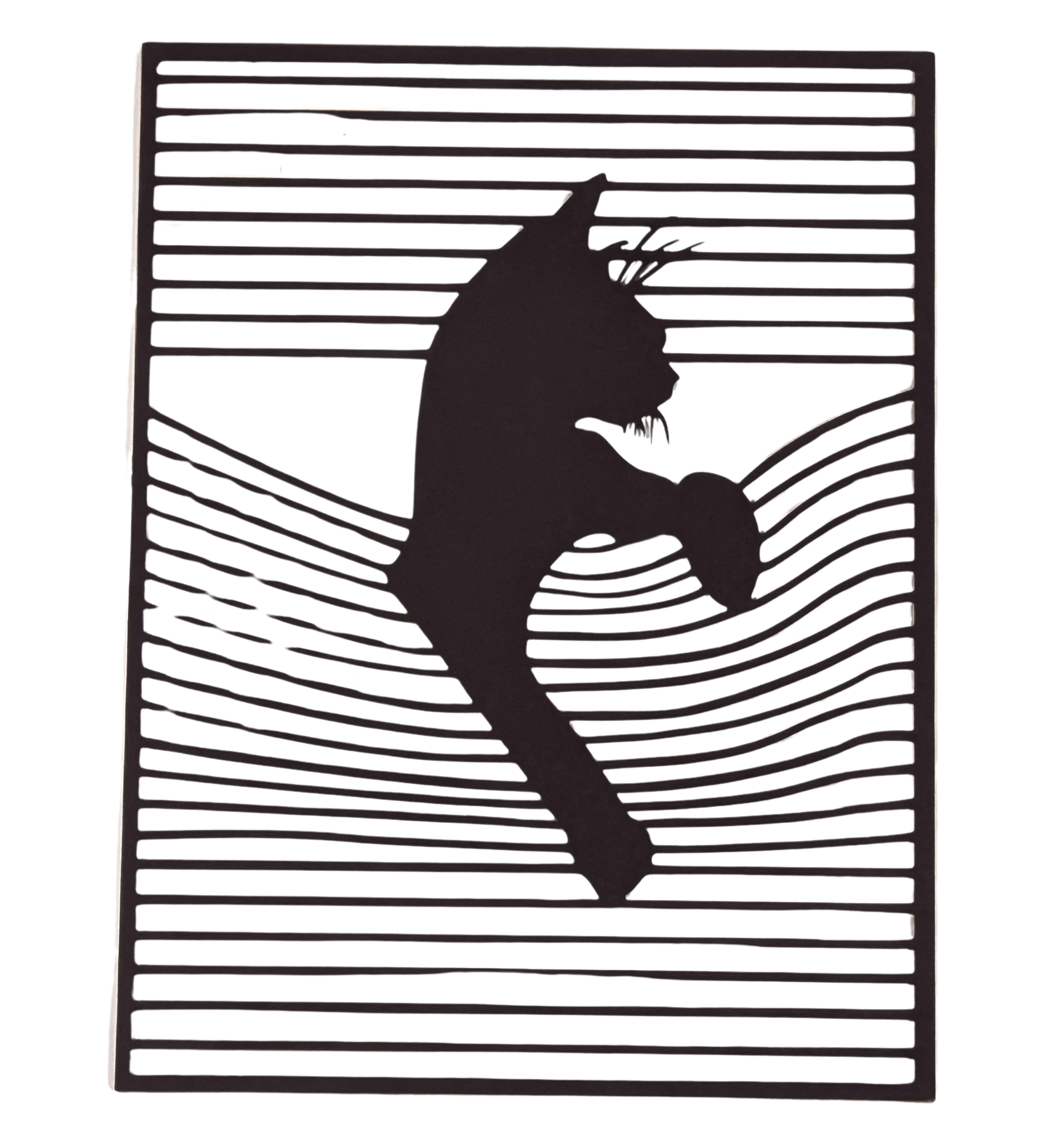 Modern Geometric Cat Wall Silhouette (x1)