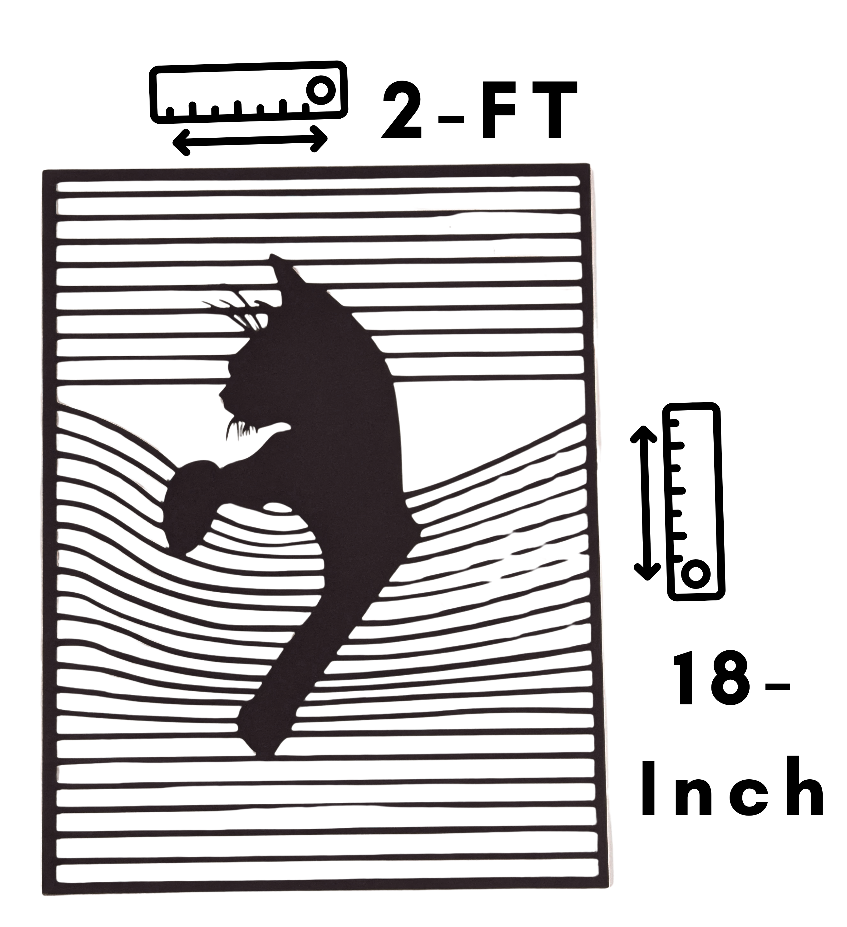 Modern Geometric Cat Wall Silhouette (x1)
