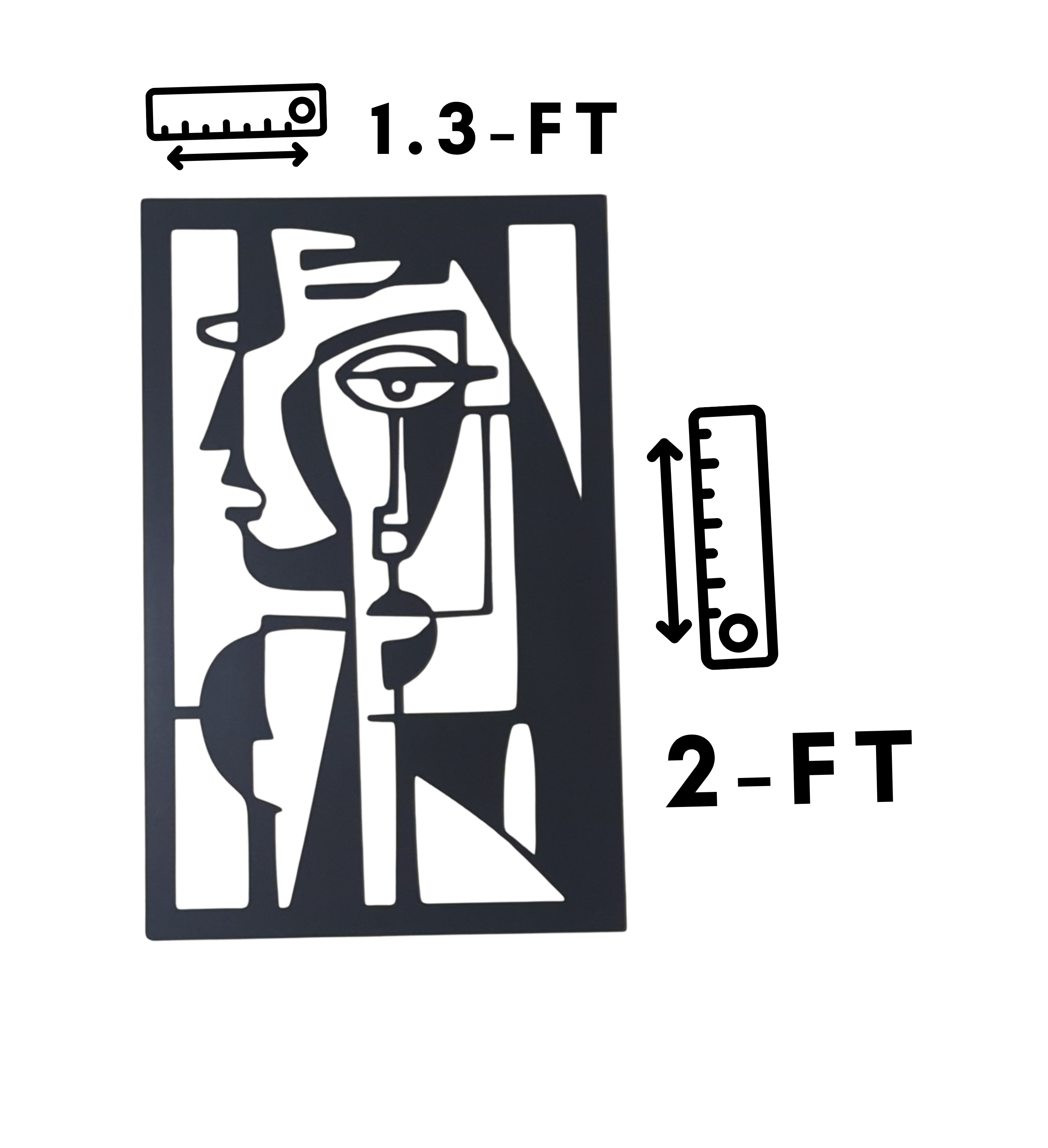 Abstract Modern Face Prestige Silhouette Wall Art (x1)